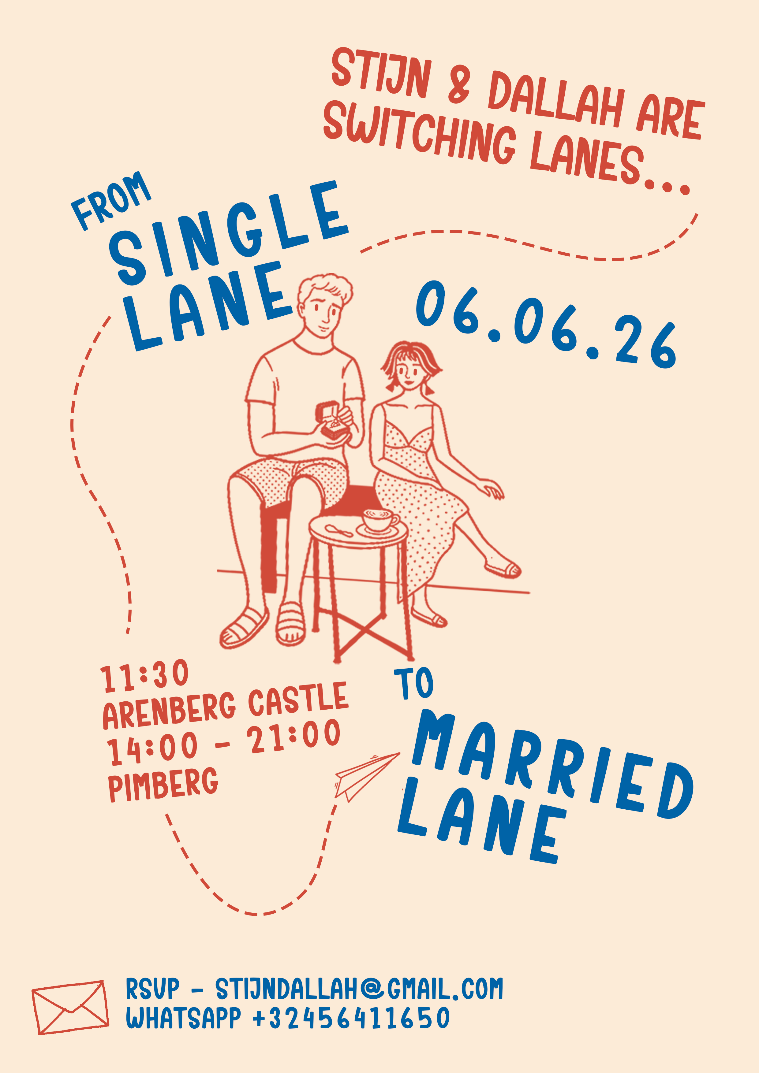 Stijn & Dallah wedding invitation